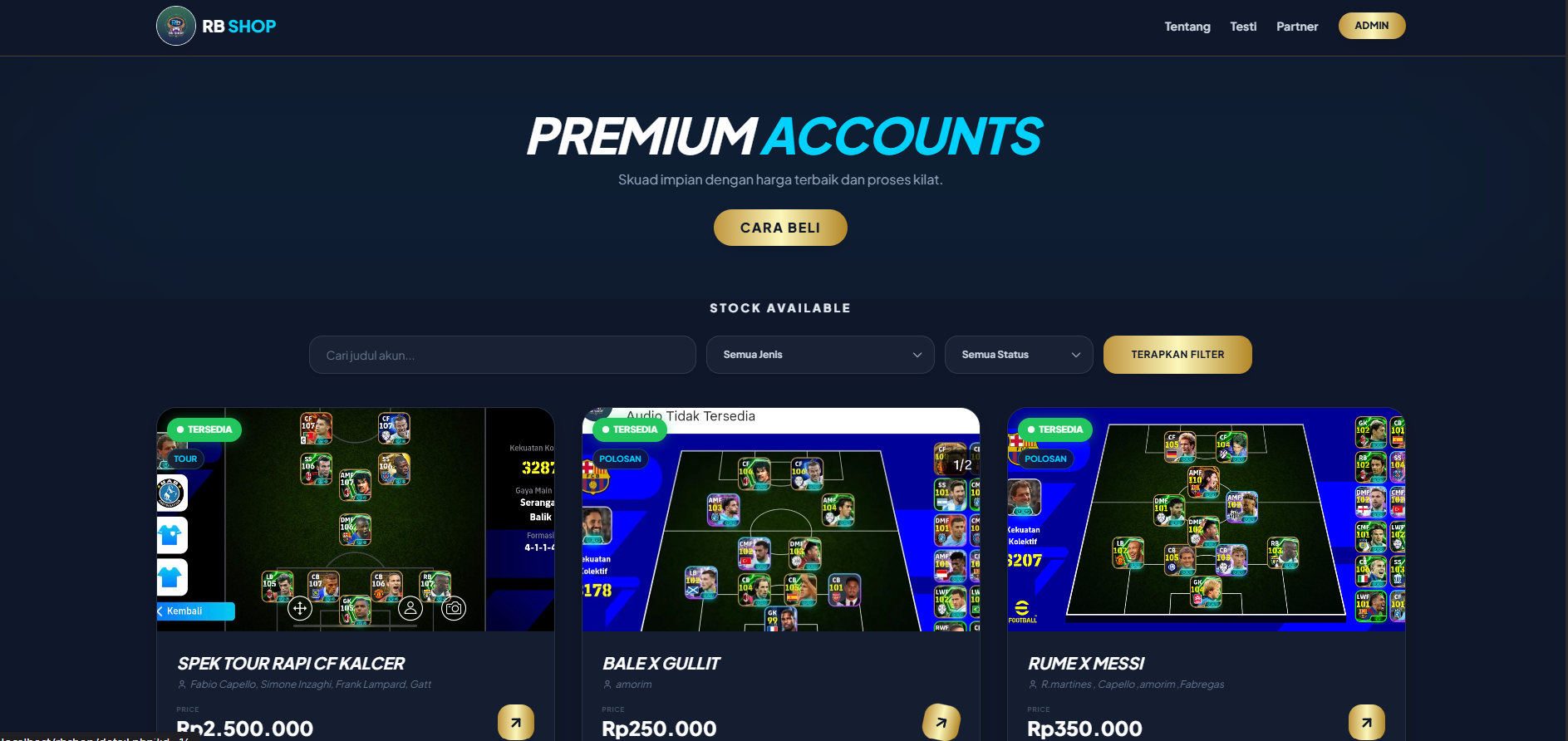 Website Penjualan Game Digital EFootball